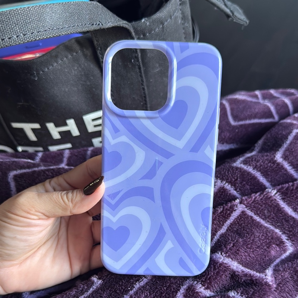 Casetify Blue Heart Pattern Phone Case